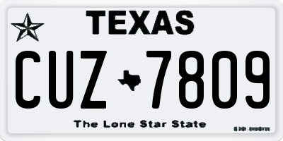 TX license plate CUZ7809
