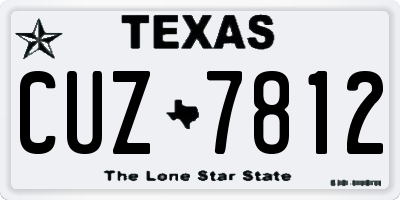 TX license plate CUZ7812