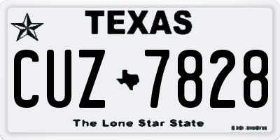 TX license plate CUZ7828