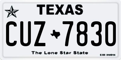 TX license plate CUZ7830