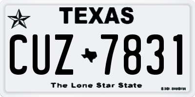 TX license plate CUZ7831