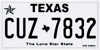 TX license plate CUZ7832