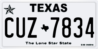 TX license plate CUZ7834