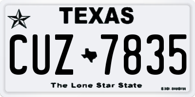 TX license plate CUZ7835