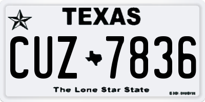 TX license plate CUZ7836