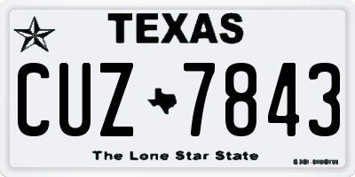 TX license plate CUZ7843
