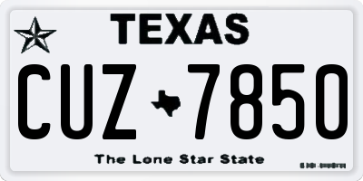 TX license plate CUZ7850
