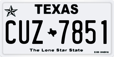 TX license plate CUZ7851