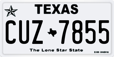 TX license plate CUZ7855