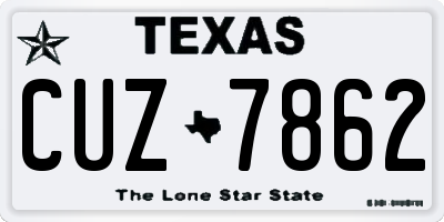 TX license plate CUZ7862