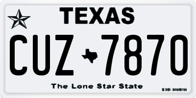 TX license plate CUZ7870