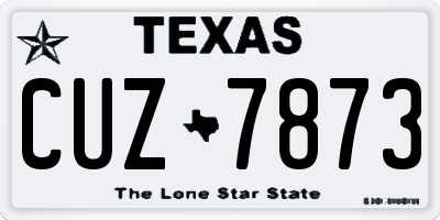 TX license plate CUZ7873
