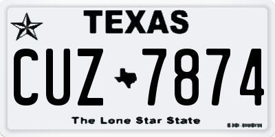 TX license plate CUZ7874