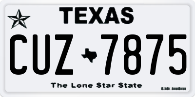 TX license plate CUZ7875
