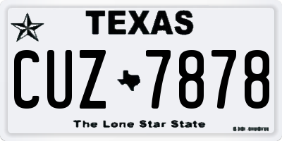 TX license plate CUZ7878