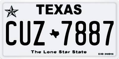 TX license plate CUZ7887