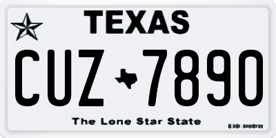 TX license plate CUZ7890