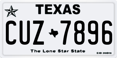 TX license plate CUZ7896