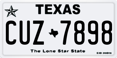 TX license plate CUZ7898