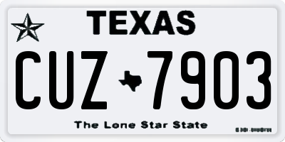 TX license plate CUZ7903