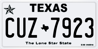 TX license plate CUZ7923