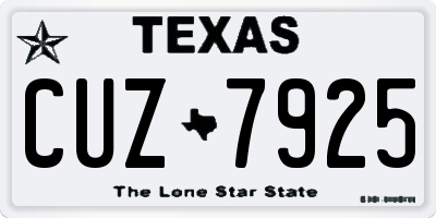 TX license plate CUZ7925