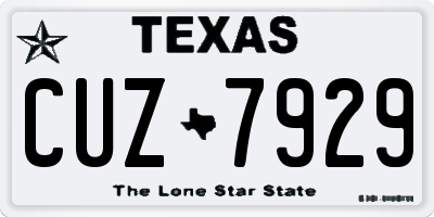 TX license plate CUZ7929