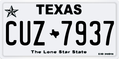 TX license plate CUZ7937
