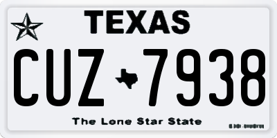 TX license plate CUZ7938