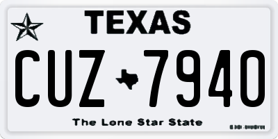 TX license plate CUZ7940