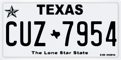 TX license plate CUZ7954