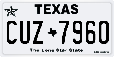 TX license plate CUZ7960