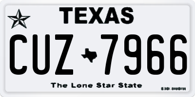 TX license plate CUZ7966