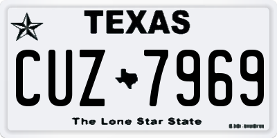 TX license plate CUZ7969