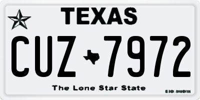 TX license plate CUZ7972