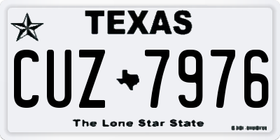 TX license plate CUZ7976