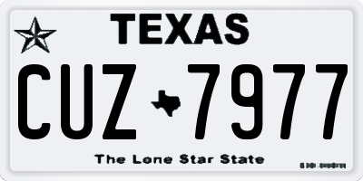 TX license plate CUZ7977