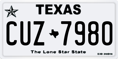 TX license plate CUZ7980