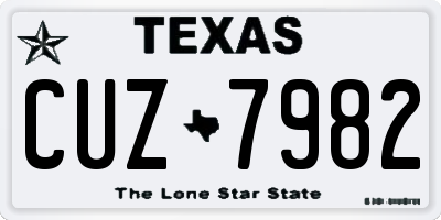 TX license plate CUZ7982