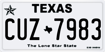 TX license plate CUZ7983