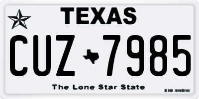TX license plate CUZ7985