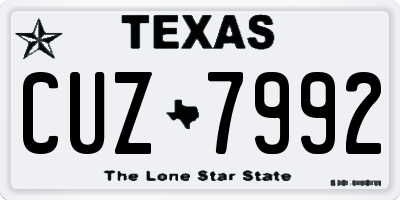 TX license plate CUZ7992