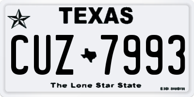 TX license plate CUZ7993