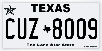 TX license plate CUZ8009
