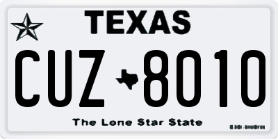 TX license plate CUZ8010