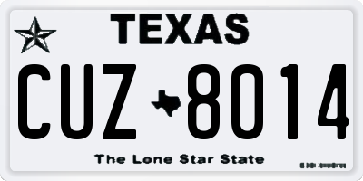 TX license plate CUZ8014