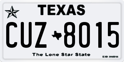 TX license plate CUZ8015
