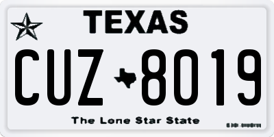 TX license plate CUZ8019