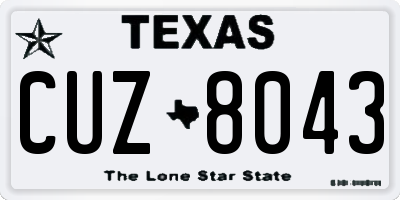 TX license plate CUZ8043