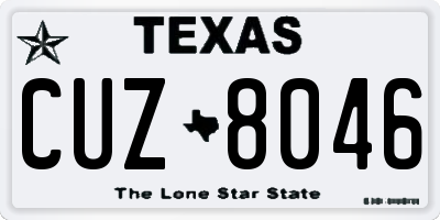 TX license plate CUZ8046